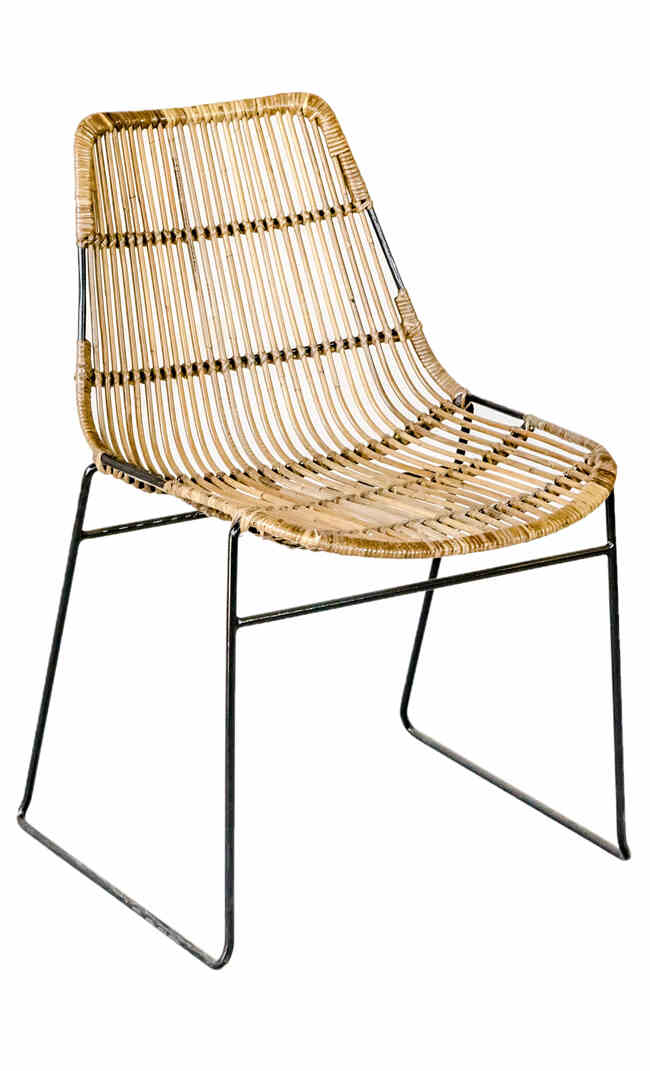 metal and rattan chair