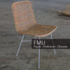 wicker knock down chair metal